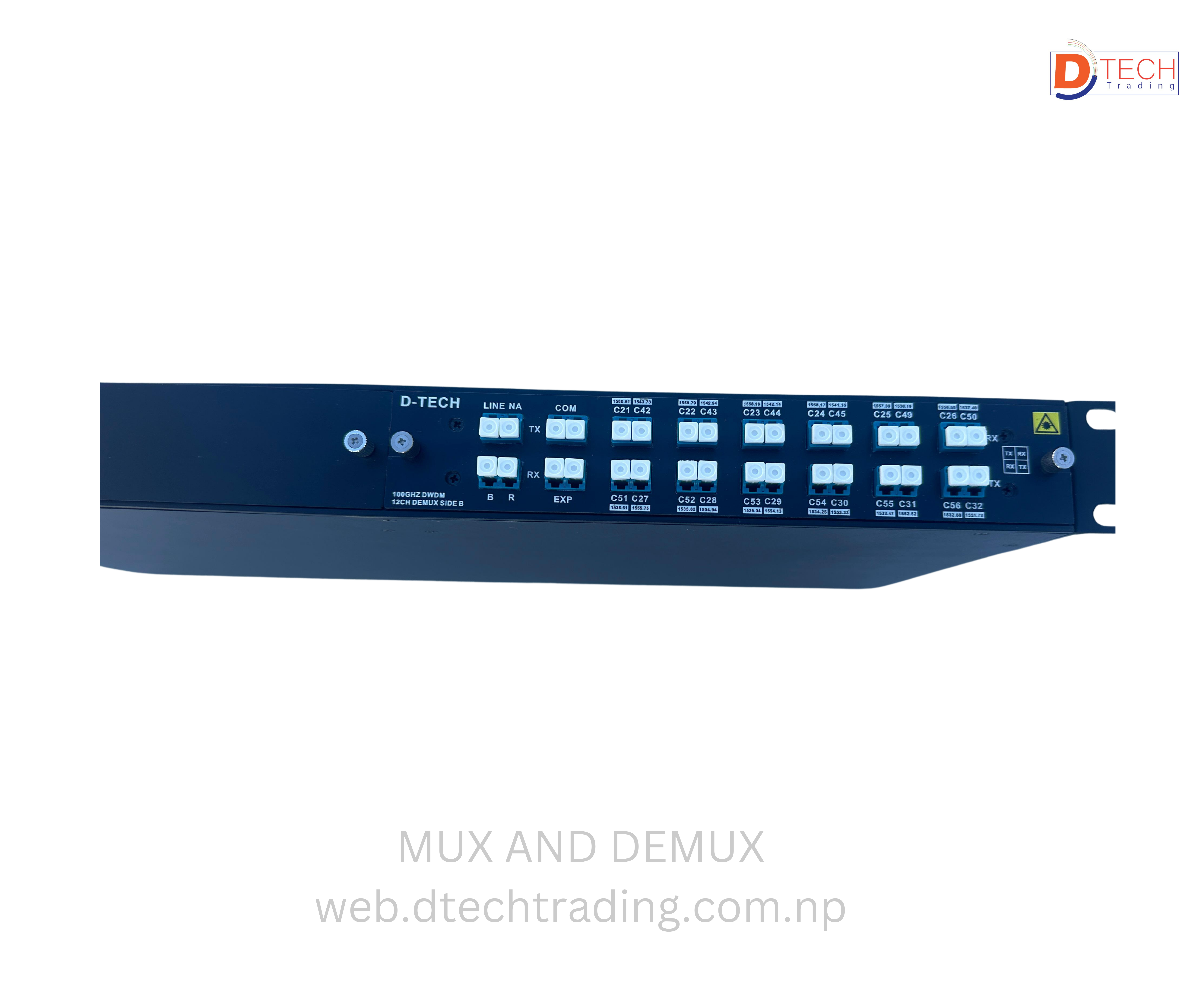 DWDM MUX AND DEMUX (Red 21-32) & (Blue 42-45/49-56)1U RACK WITH 1 LGX BOX 12CH BIDI SINGLE FIBER (SIDE B)